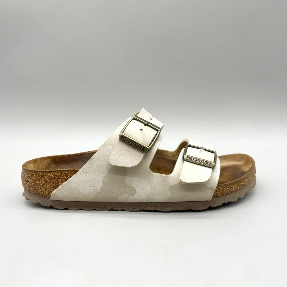 Birkenstock Womens 36 5 Arizona Sandals White Cream Desert Camo Gorpcore Boho